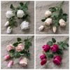 Simulation Flower INS Cross -border Aish 5 -headed rose manufacturer fake flower wholesale wedding decoration green plant green plant YC1056