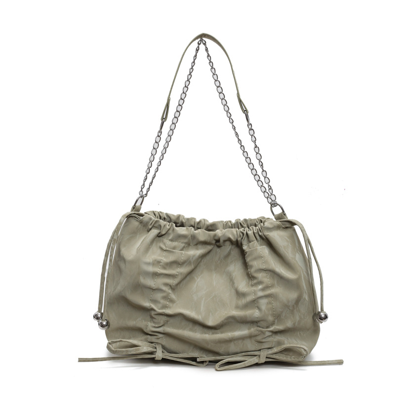 2024 nuevo estilo bowknot con cordón plisado bolso de hombro señoras diseño de nicho diseño de cadena sentido bolso Tote