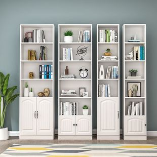 Bookshelf Storage Rack Floor-Standing Household Student Economical Children's Narrow Cabinet Storage Cabinet Small Bedroom Bookcase Mengnuo