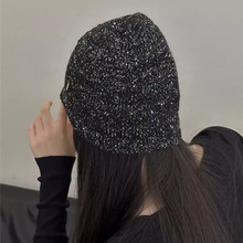 堆堆帽女权志龙同款亮片冷帽女早秋小香风包头帽ins风针织帽男潮