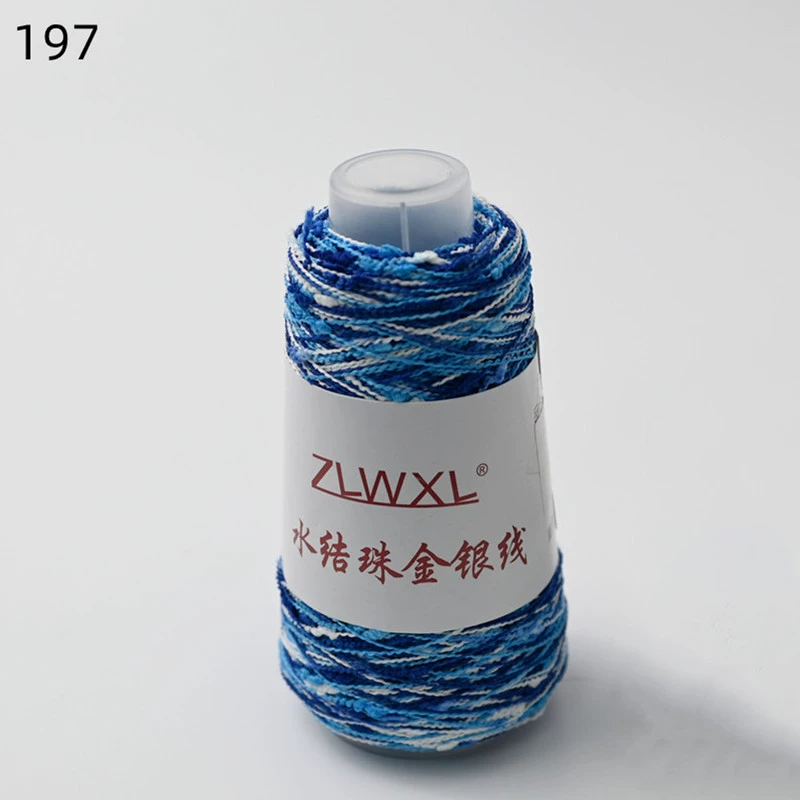 Woven silk threads handmade, 50 gram, gold and silver