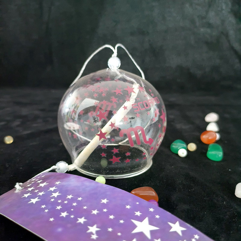 DIY 和風クリエイティブギフト 12 星座ガラス風鈴吊り飾り誕生日ギフト工芸品寝室の装飾風鈴|undefined