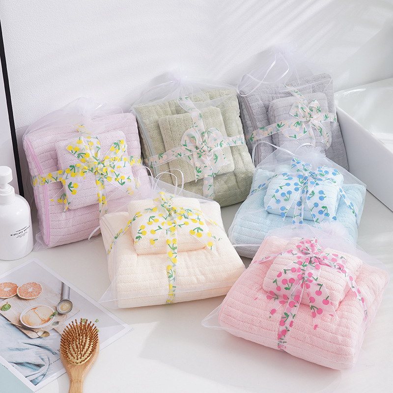 Wholesale Coral Velvet Mother-In-Law Towel Towel Bath Towel Gift Set Thickened Soft Absorbent Adult Beach Towel