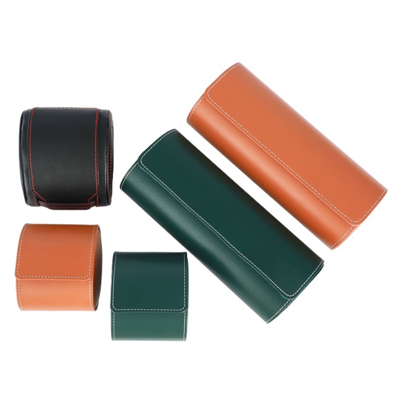 Amazon en stock caja de almacenamiento de viaje Caja de reloj de trabajo PU cuero en stock caja de Reloj portátil de alta gama