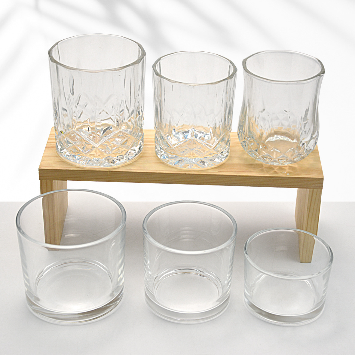 Wholesale transparent glass empty candle holder bedroom decoration hydroponic flower pot utensils aromatherapy candle cup can print LOGO