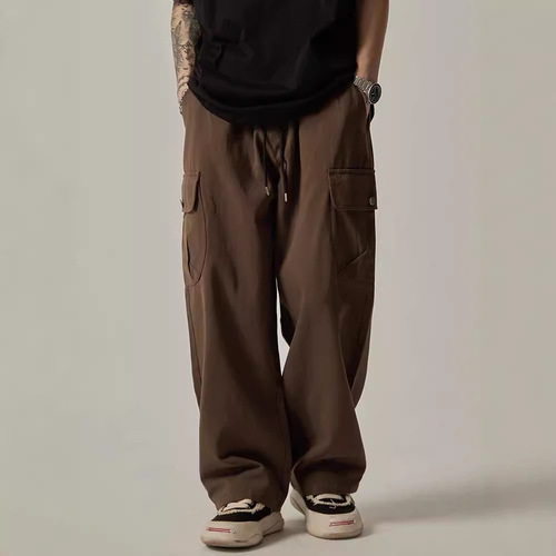 Men's Vintage Japanese Work Pants in Loose Straight Leg Wide Leg Casual Cotton Pants with New Style Trendy Brand Ins American Style