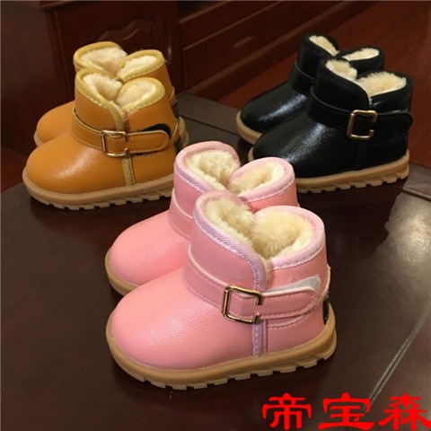 baby Snow boots waterproof Baby Shoes prewalker  soft sole girl Cotton-padded shoes brevis-ocrea children's shoes Riding boots keep warm