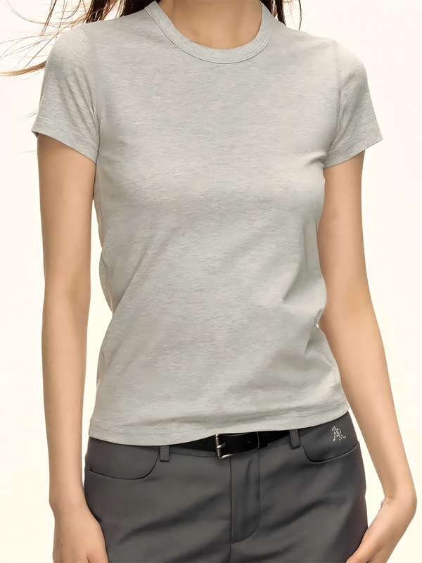 230gコットン製、肩幅が適度なラウンドネック半袖Tシャツ、女性用、ウエストを細く見せる、スリムフィット、クロスボーダープリントデザインの夏用トップス|undefined