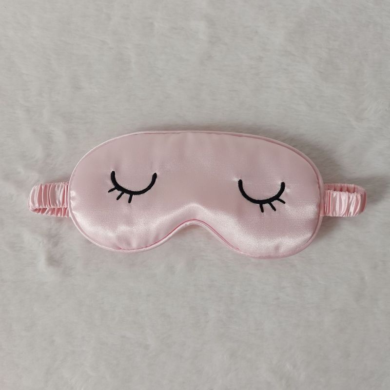 漫画のまつげのシミュレーションの糸の子供の3-12歳の専用の睡眠の遮光のかわいい刺繍の桑のシルクのアイマスク|undefined