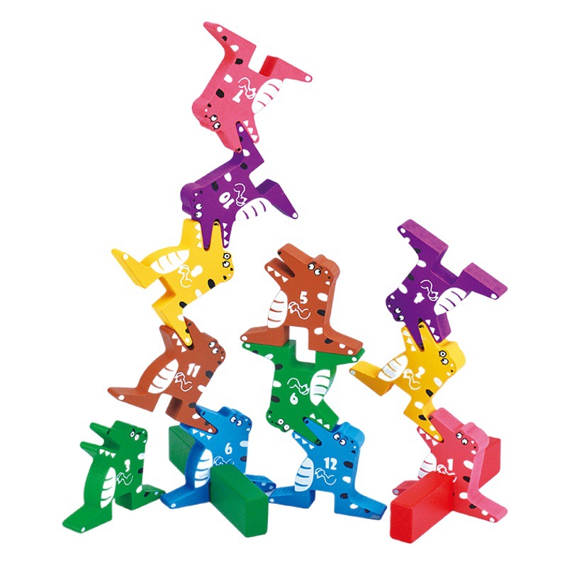De los niños de madera bebé divertido cocodrilo Jenga inteligencia equilibrio Jenga padres e hijos de escritorio juguetes educativos