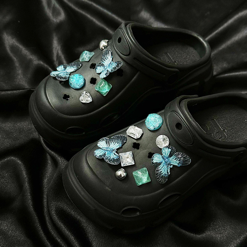 洞靴アクセサリー女性装飾diy靴ボタン智必星靴花靴飾りセットバックルネット赤高級感靴花