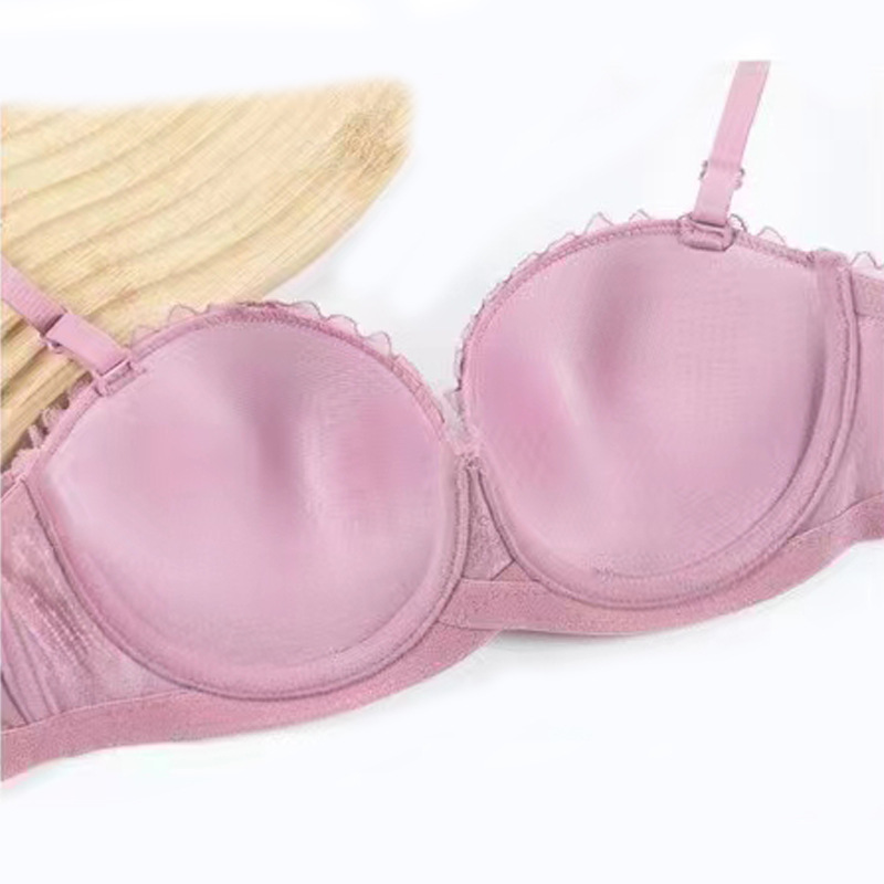 Nuevo 1 / 2 encaje mitad de taza de sostén para mujeres se reúnen en la ropa interior sexy sujetador desmontable correa de hombro image 3
