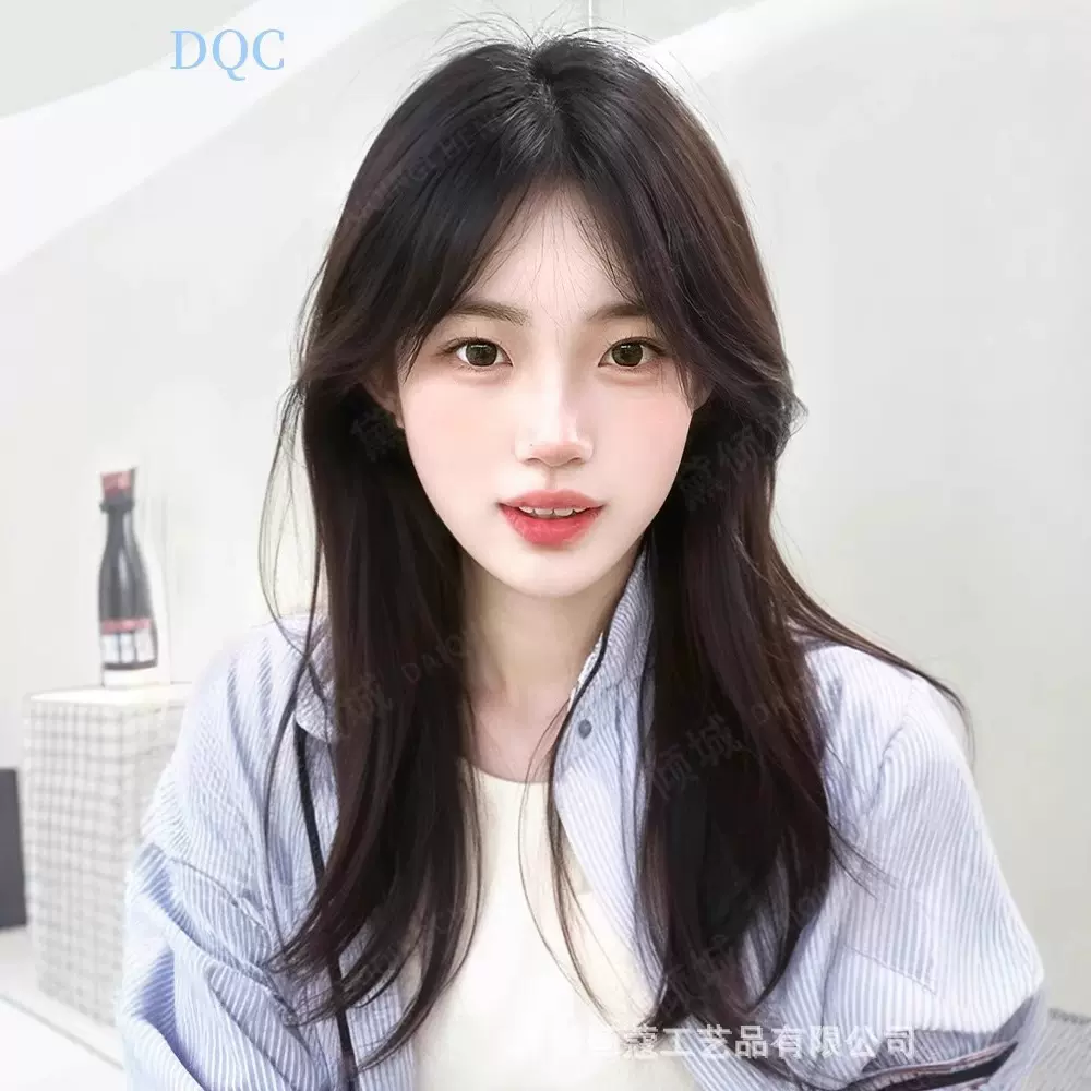 画蔻假发女长发中分自然无痕仿真发全真人发全头套式中长直发假发