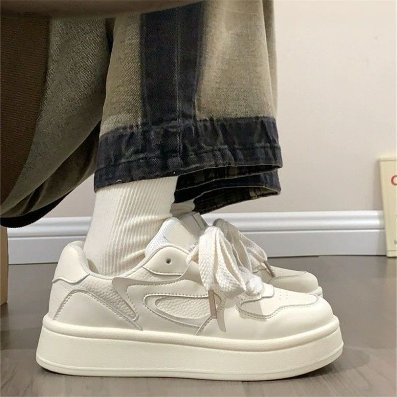 厚底小白鞋女鞋2025新款春秋季學生百搭透氣鞋子小眾休閒運動板鞋