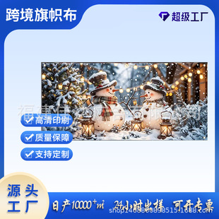Cross-Border Christmas Background Cloth Atmosphere Decoration Party Holiday Banner Flag Wholesale Supply Manufacturer