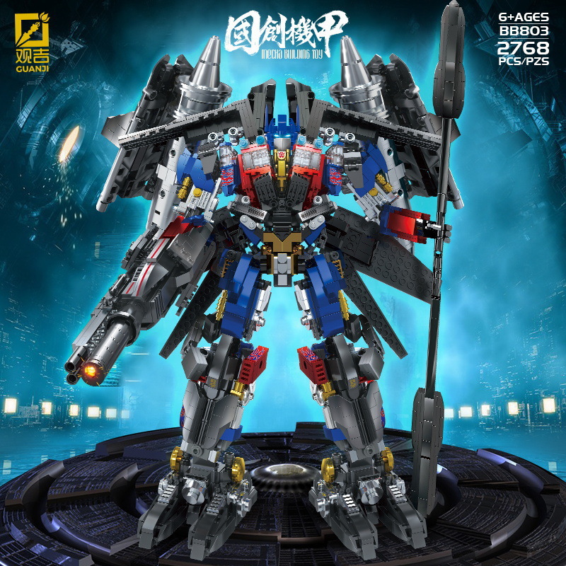 Guanji BB803 deformación cielo fuego Optimus King columna alta mecha modelo de montaje de bloques de construcción