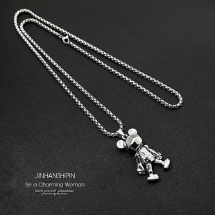 Limbs movable bear necklace men's fashionable hip hop punk couple's long all-match sweater chain Women's pendant accessories men