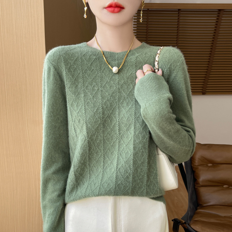 First-Line Garment Crewneck Sweater Autumn and Winter Fashion Twisted Cashmere Knitted Base Shirt Joker Pullover Sweater