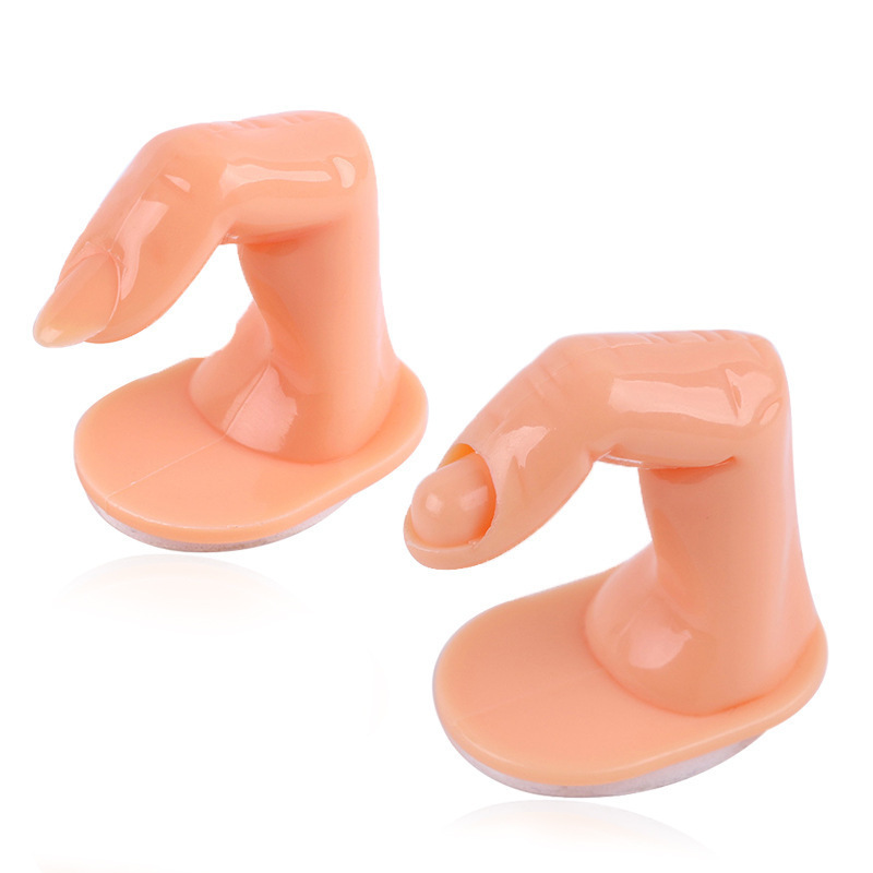 Cross-Border Nail Art Practice Fake Finger Tips Silicone Nail Simulation Display Nail Pieces Finger Touch with Adhesive Rubber Hand Touch