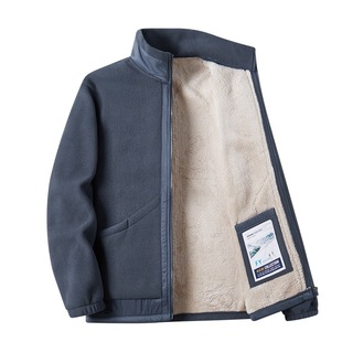 2024 Thickened Fleece Men's Fleece Jacket Men's Trendy Spring Autumn and Winter New fleece-lined Men's Cross-border Jacket