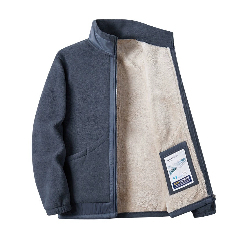 2024 утолщенные бархатные мужские флисные куртки мужские приливы весна, осень и зима новые бархатные мужские трансграничные куртки