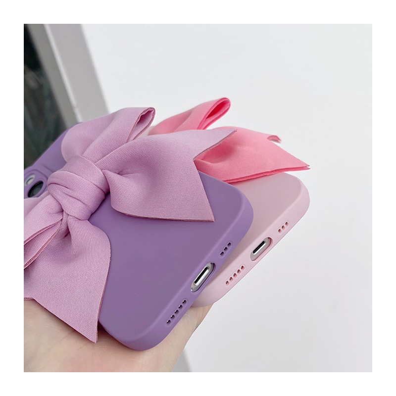 3d Bowknot Silicone Phone Case For Iphone 17 16 15 Pro Max Stylish_voghion.com