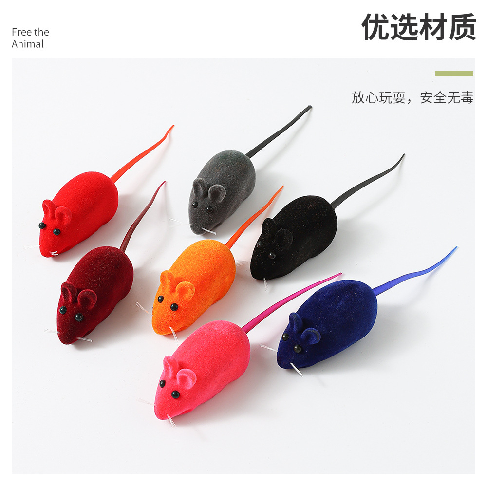 Gato de juguete flocado ratón sonido divertido gato Bola de juguete divertido gato auto-Hola Amazon caliente suministros para mascotas al por mayor