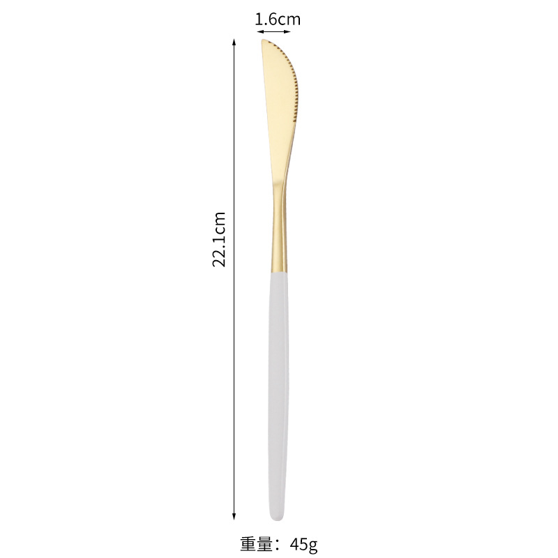 Cuchillo de filete occidental, tenedor, cuchara de postre Vajilla transfronteriza de 4 piezas Amazon Acero inoxidable portugués cuchillo, tenedor y traje de cuchara