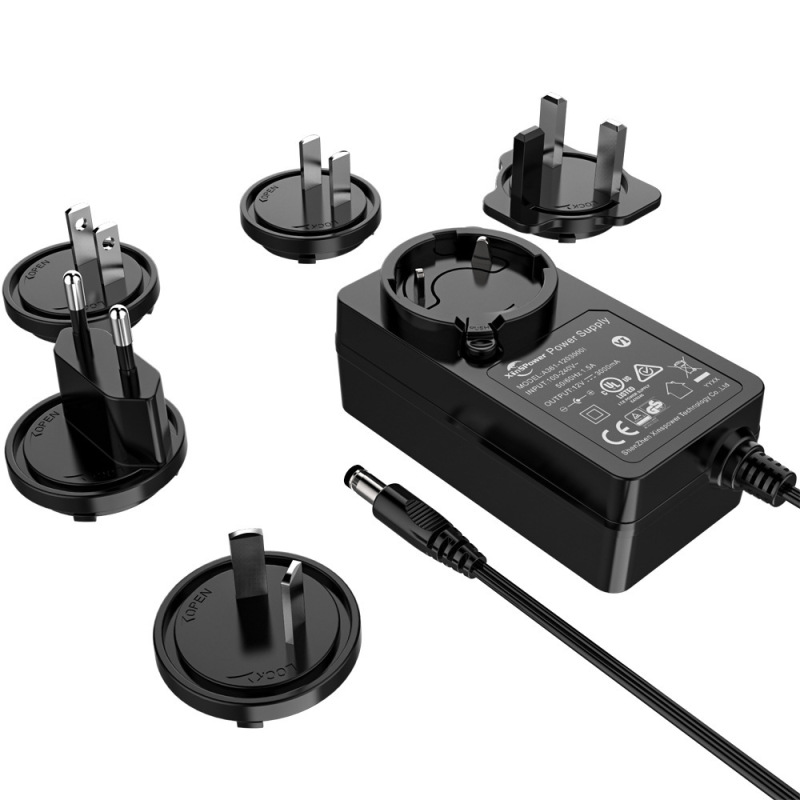12V2A3A24W36W Replaceable Head Power Adapter European, Australian and Korean Standard Display Led Light Strip Small Household Power Supply