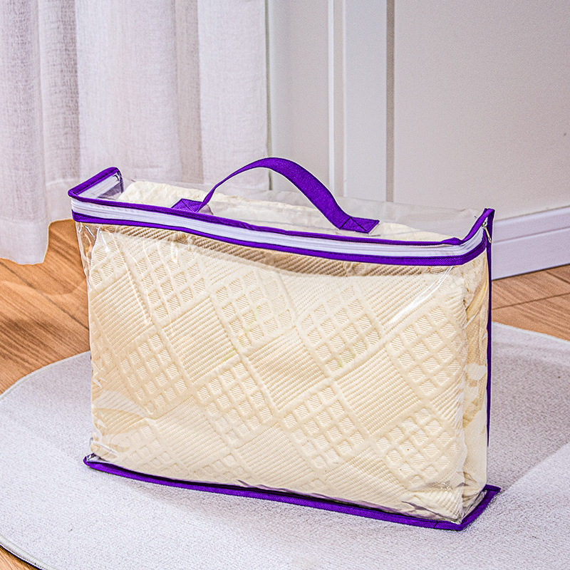 PVC 투명 신소재 + 보라색 부직포 손잡이 [D008]