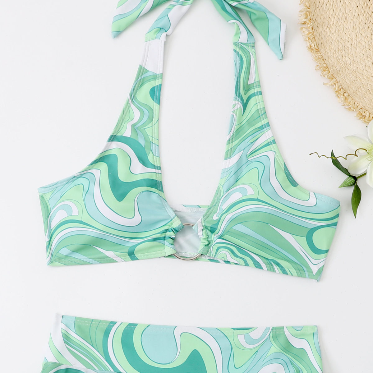 2022 nuevo estilo europeo y americano sexy Bikini traje de baño de las mujeres Bikini falda de gasa de tres piezas de baño de las mujeres divididas