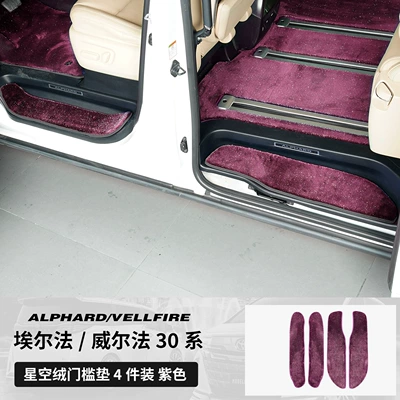 Dedicated Track Middle Row Carpet, Modelə uyğun ayaqaltı - toyota-alphardalphard-imported2024-2025-left-hand-drive-model-15-23-models-30-series-four-door-pedals-foot-pad-door-sill-strips-purple-thick-starry-sky-4-pieces