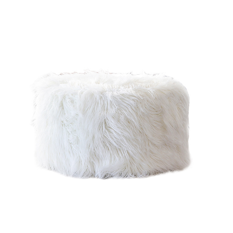 Fábrica directa nórdica ins viento blanco imitación de piel red rojo perezoso sofá taburete pedal gatos taburete de mascotas taburete redondo
