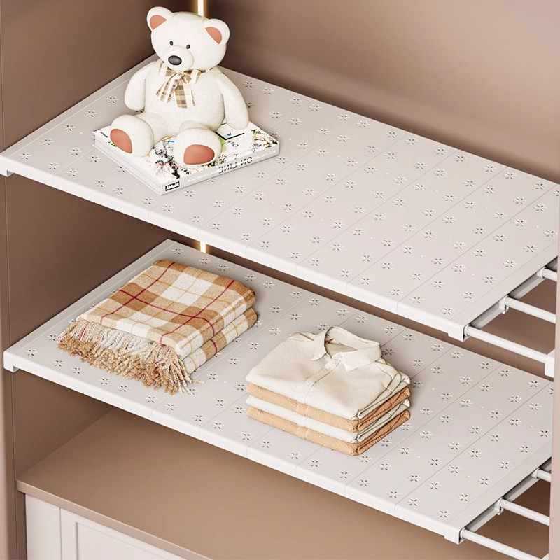 Layered Partition Rack Wholesale Retractable Wardrobe Punch-Free Home Kitchen Dormitory Cabinet Bathroom Layered Rack