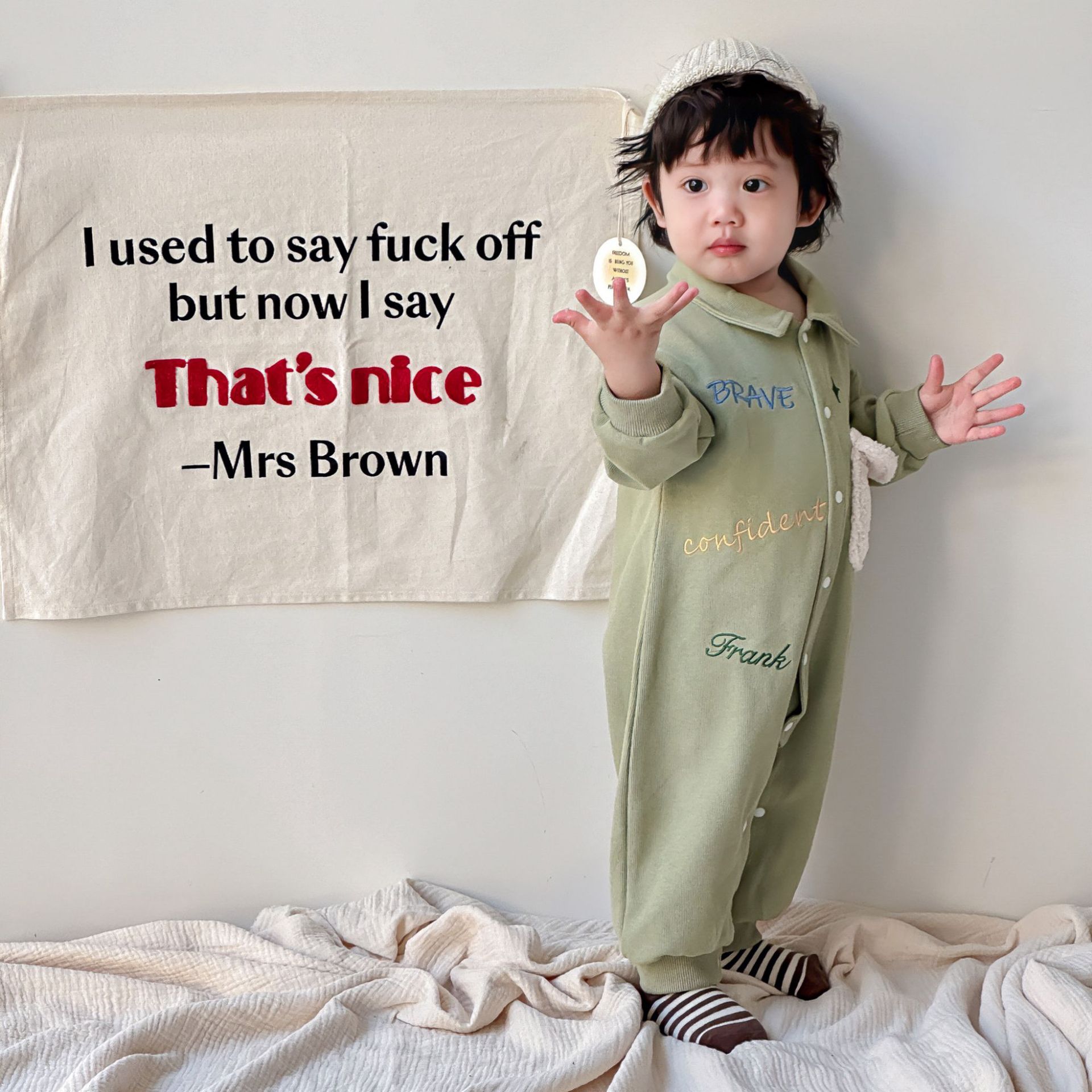 Ropa para niños coreanos mono para bebés ins ropa para bebés Clase A 0-3 años ropa de otoño para bebés de luna llena ropa para bebés