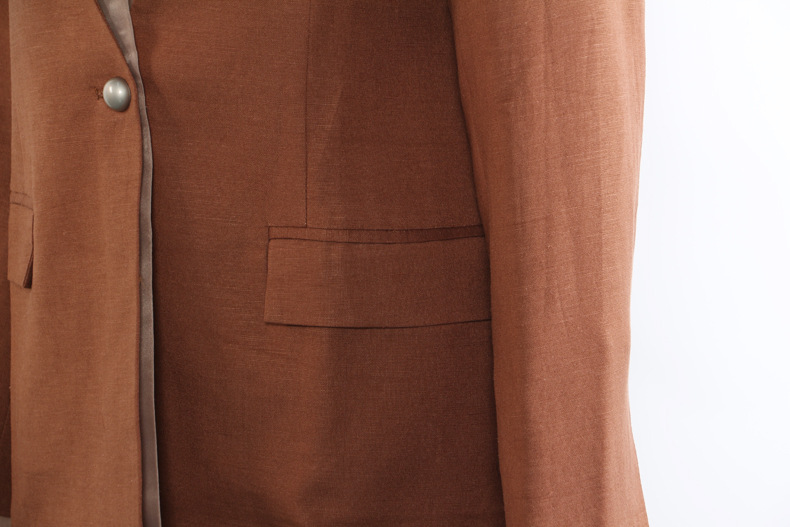 GraceChic 25 Set due pezzi da donna, blazer + pantaloni, patchwork in lino, stile a blocchi di colore, autunno inverno, moda 1827_voghion.com