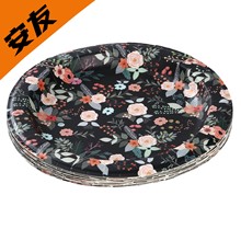 寿司派对用品日系风格花卉图案一次性纸盘食品安全级别可降解餐盘