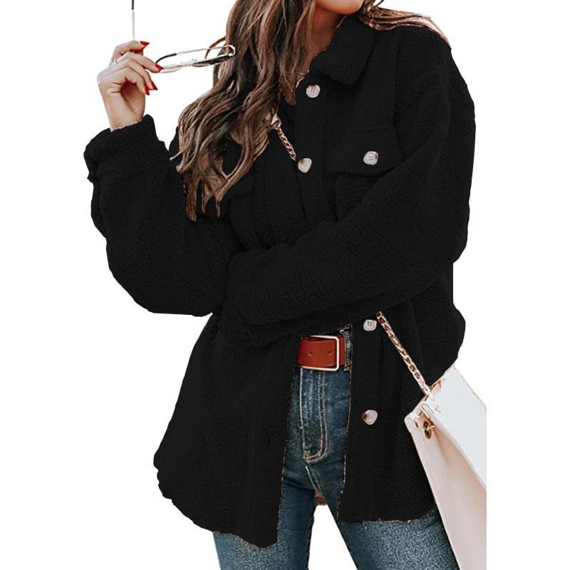 Regular Sleeve Sleeve Type Spandex, Polyester Fabric Type Long Top Length Women's Casual Solid Color Button Single Breasted Coat Woolen Coat