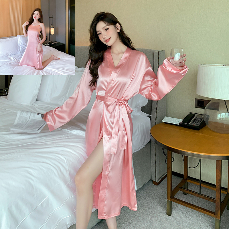 ✿261 된장컬러 긴팔 투피스 세트+가슴패드✦✿