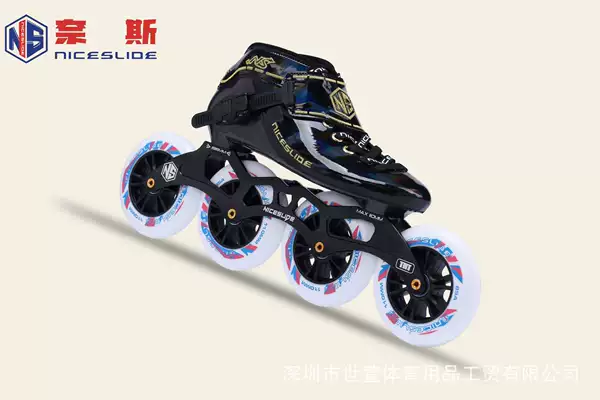 Black and gold four-wheel standard