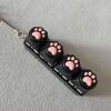Four-button black shell - silicone black cat paw