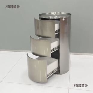 Stainless Steel Storage Tool Cabinet Hair Salon Hairdressing Shop Hair Cutting Tool Storage Cabinet Red Three-Layer Metabo
