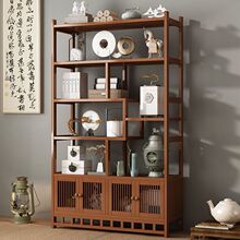 博古架多宝阁茶叶展示柜包邮客厅新中式置物架古摆件柜书架收纳