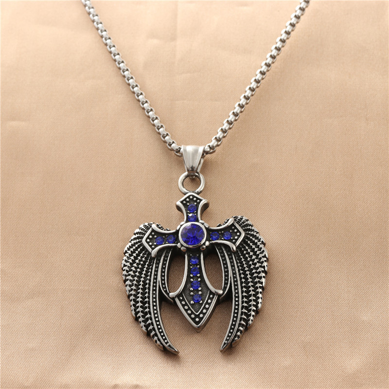 Titanium Steel Chain Material Retro Solid Color Titanium Steel Polishing Men's Pendant Necklace Men Pendant Necklaces