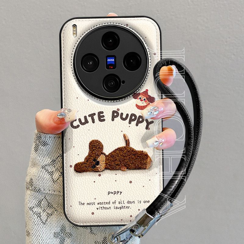 Suitable for Vivox300 Mobile Phone Case All-Inclusive Anti-Fall Vivox200Pro Accessible Luxury 100 Niche Lying Flat Embroider Teddy