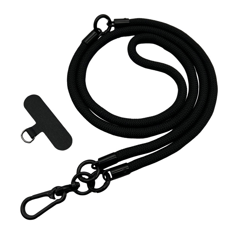 Three-in-One Mobile Phone Wrist Hanging Neck Crossbody Lanyard Length Men's and Women's Strong Braided Rope Side Strap Metal Removable