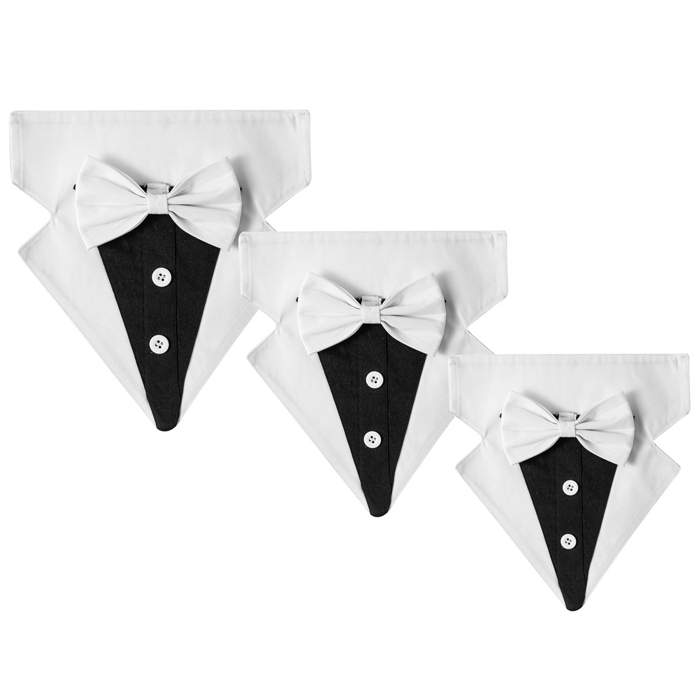 Fabricante en stock transfronterizo nuevo traje británico popular corbata guapo mascota triángulo boda satén saliva toalla