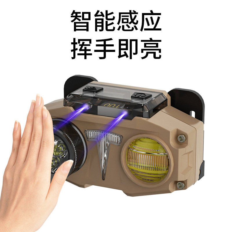 Faro DE LA CÁMARA luz fuerte recargable de largo alcance impermeable hogar Súper brillante montado en la cabeza pesca nocturna lámpara al aire libre lámpara de minero de inducción