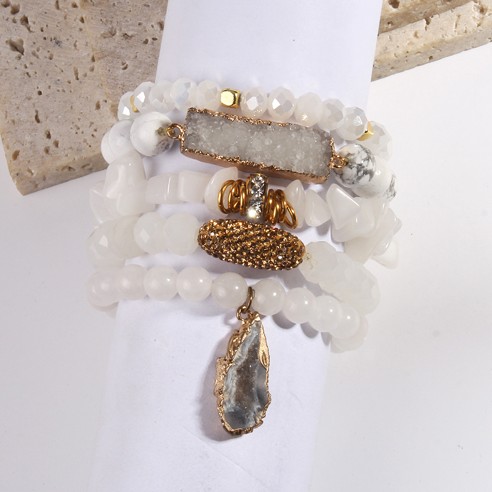 113g Weight Natural Stone Pendant Material Bracelets Classification Natural Stone Chain Material Beaded Chain Chain Type 1 Piece Quantity Holiday, Tea Party Occasion natural stone Material Geometric Pattern Women's Gender Vacation Style Vacation Geometric Natural Stone Beaded Chain Bracelets In Bulk 15