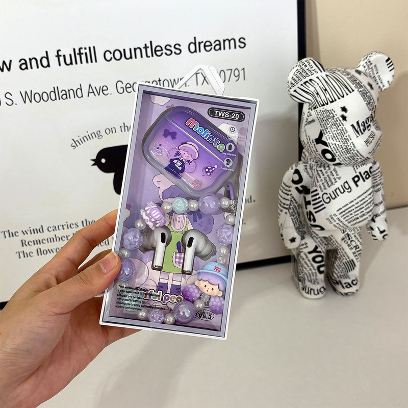 Official Genuine Bluetooth Headset Cartoon Cute Wireless Bluetooth Headset High-Value Three-Dimensional Noise Reduction Sports Headset